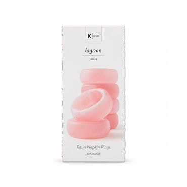 K&Co. Lagoon Series Resin Napkin Rings 6 Piece - PINK