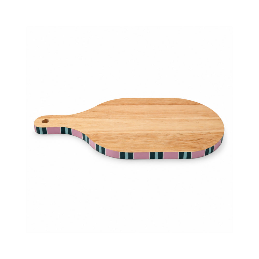 K&Co. Lagoon Series Wooden Platter - PINK STRIPE