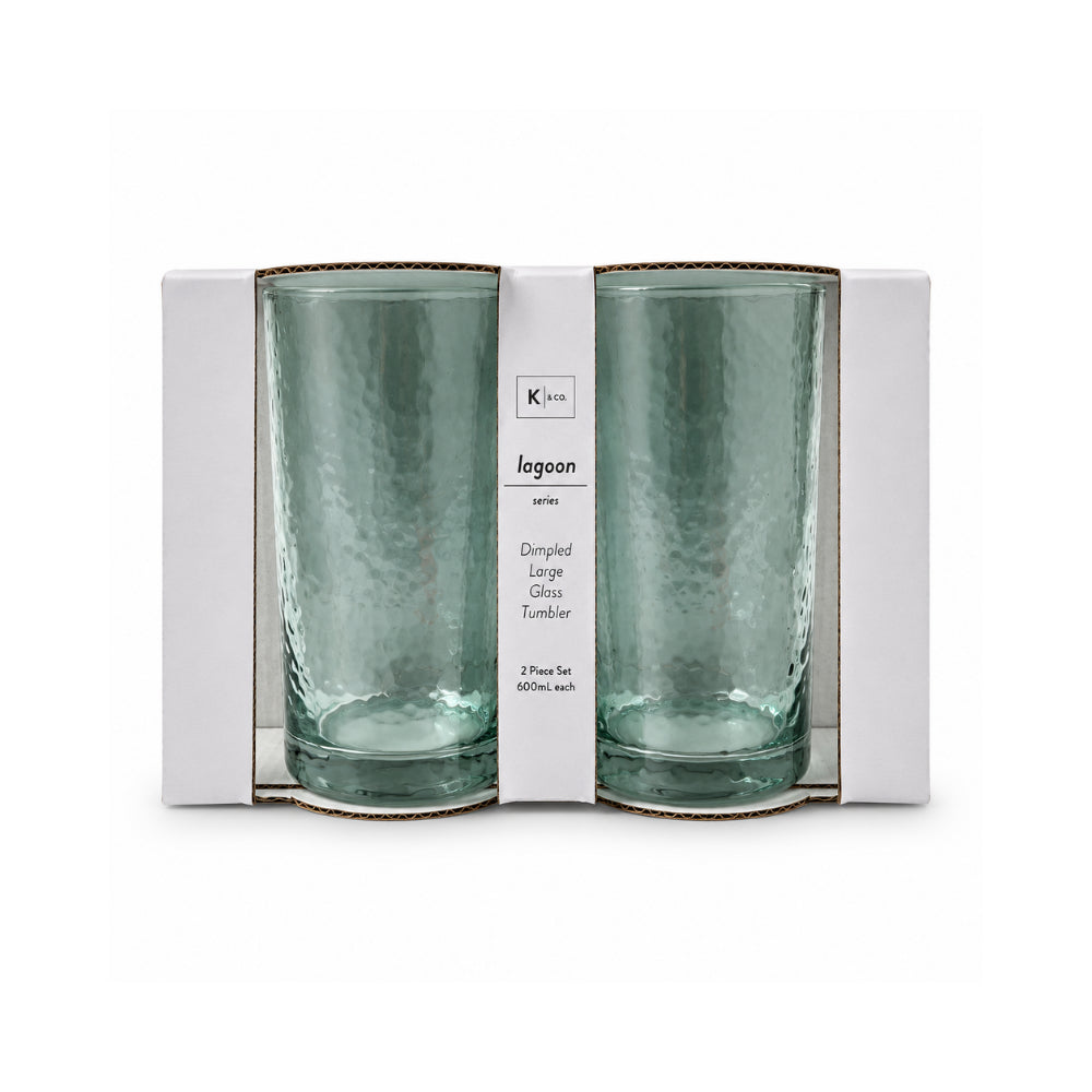 K&Co. Lagoon Series Large Dimpled Tumbler 2 Piece - GREEN