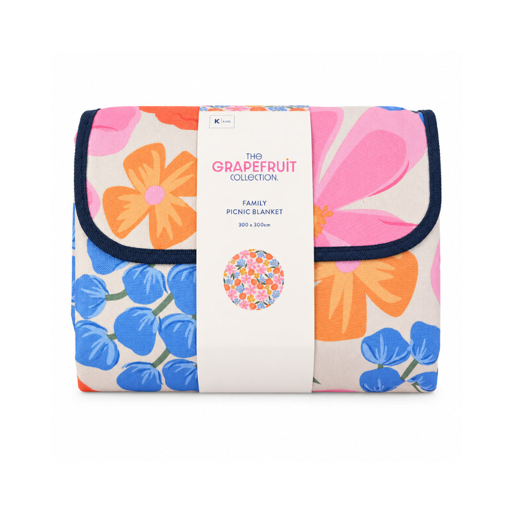 The Grapefruit Collection Family Picnic Blanket 300cm x 300cm - SUMMER BLOOMS