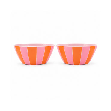 The Grapefruit Collection Melamine Bowl 2 Pack- SUNSET STRIPE