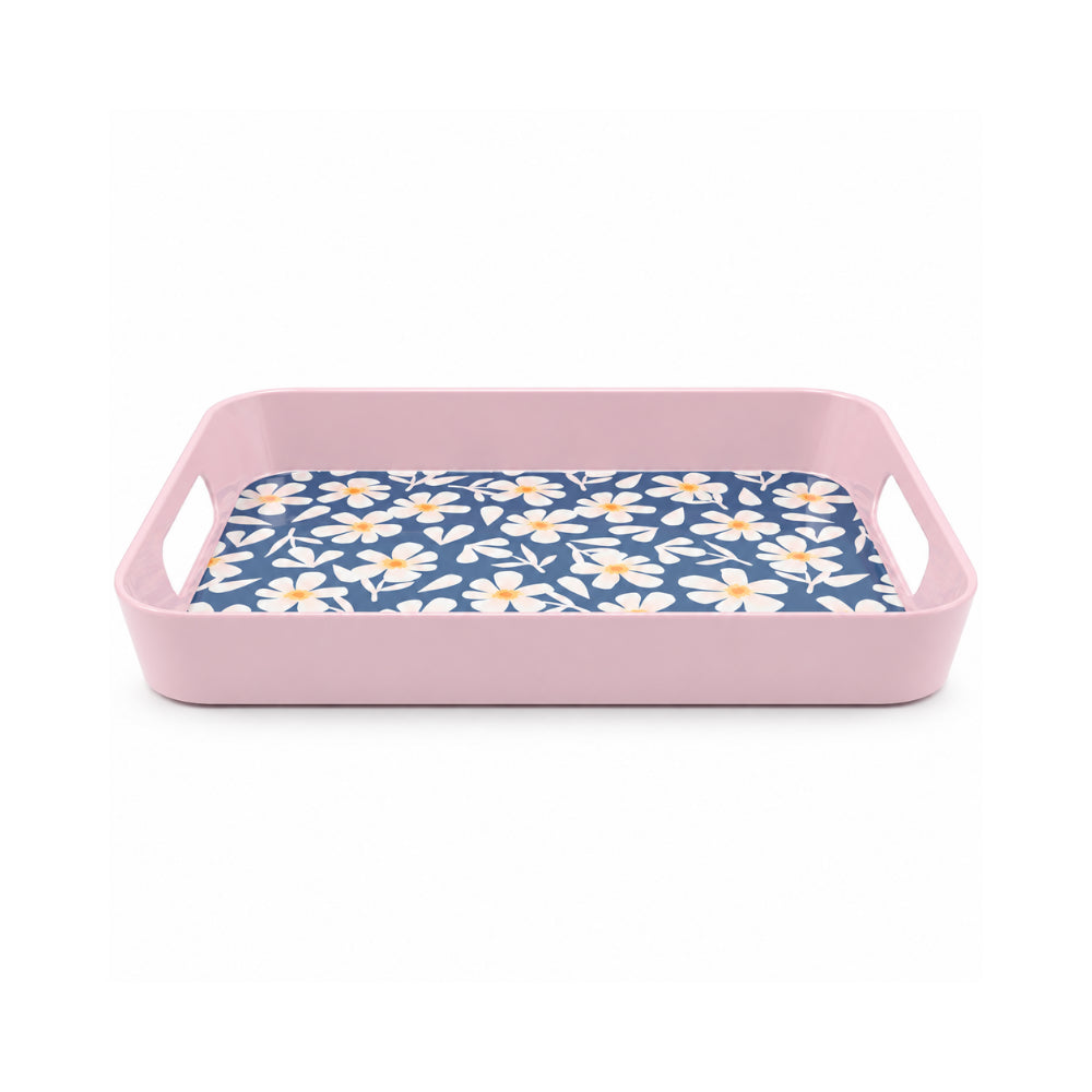 The Grapefruit Collection Small Melamine Rectangle Tray - PINK PETALS