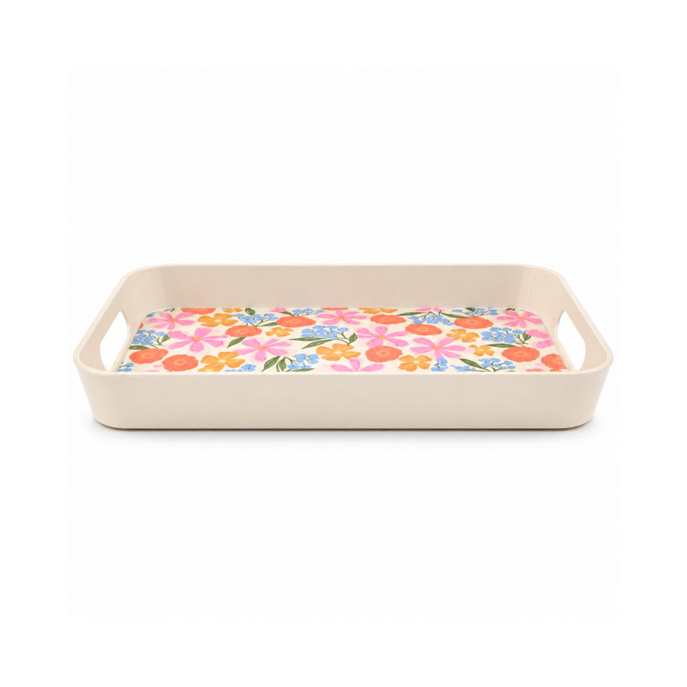 The Grapefruit Collection Melamine Large Rectangle Tray - SUMMER BLOOMS