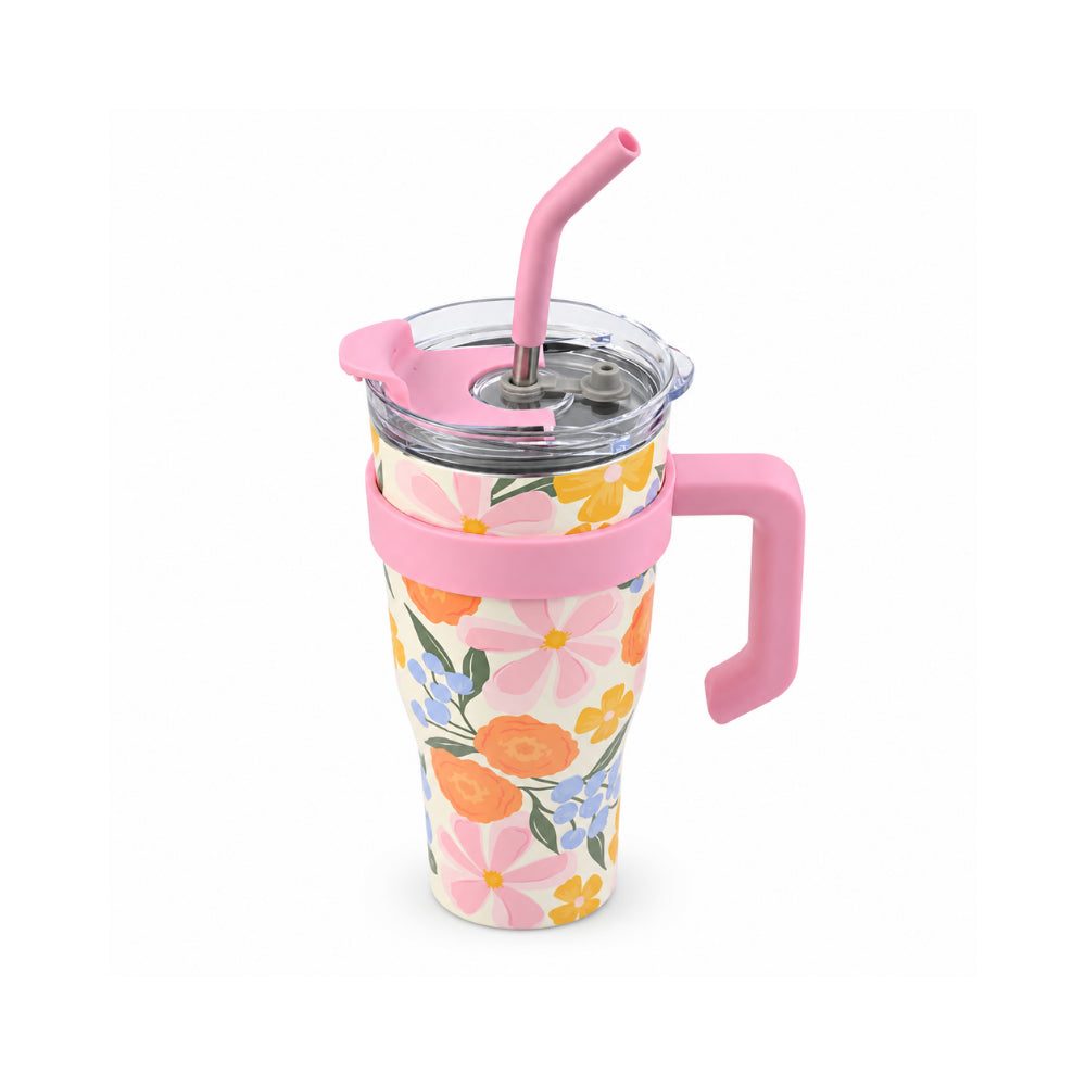 The Grapefruit Collection Double Walled Travel Mug - SUMMER BLOOMS