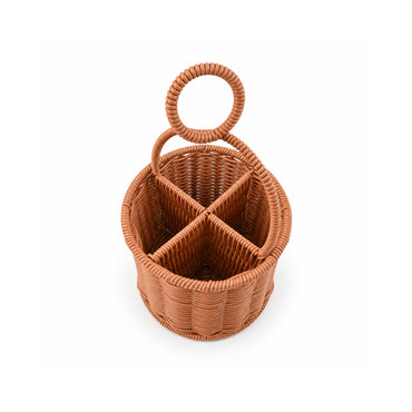 The Grapefruit Collection Poly Rattan Storage Basket - NATURAL