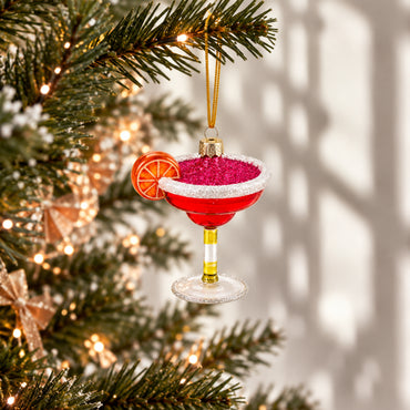 Holly Days Christmas Collection Glass Tree Decoration - COCKTAIL