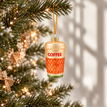 Holly Days Christmas Collection Glass Tree Decoration - COFFEE
