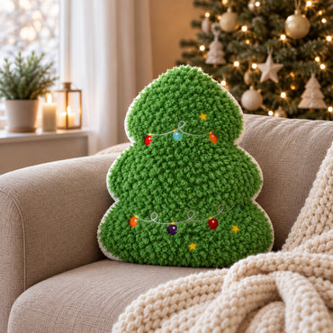 Holly Days Christmas Collection Shaped Cushion - TREE