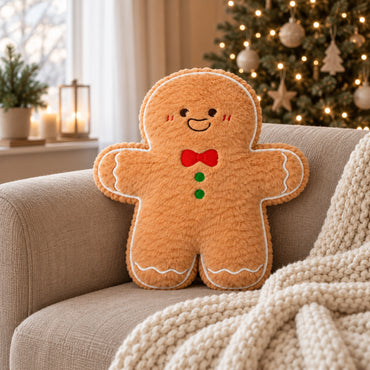 Holly Days Christmas Collection Shaped Cushion - GINGERBREAD MAN