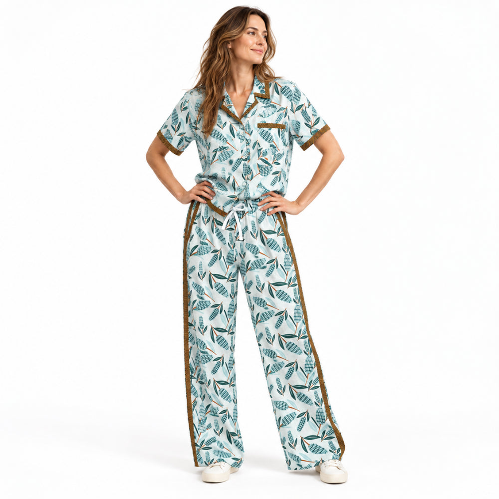 Sun and Sea Collection Cotton Summer Pants - BANKSIA BLUE