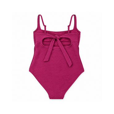Sun and Sea Collection Textured Tie Up One Piece Swimsuit - MULBERRY