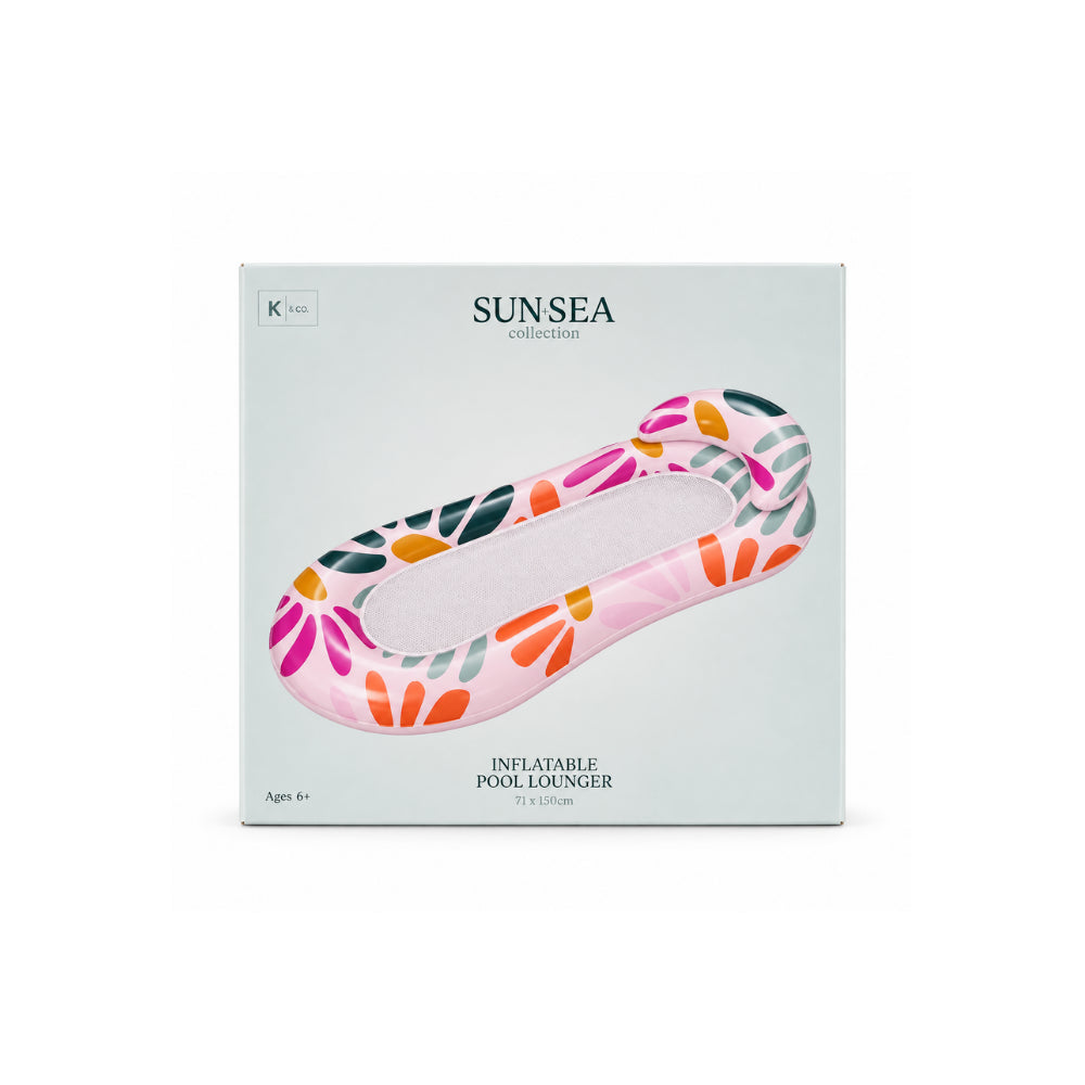 Sun and Sea Collection Inflatable Pool Lounger - SUMMER DAISIES