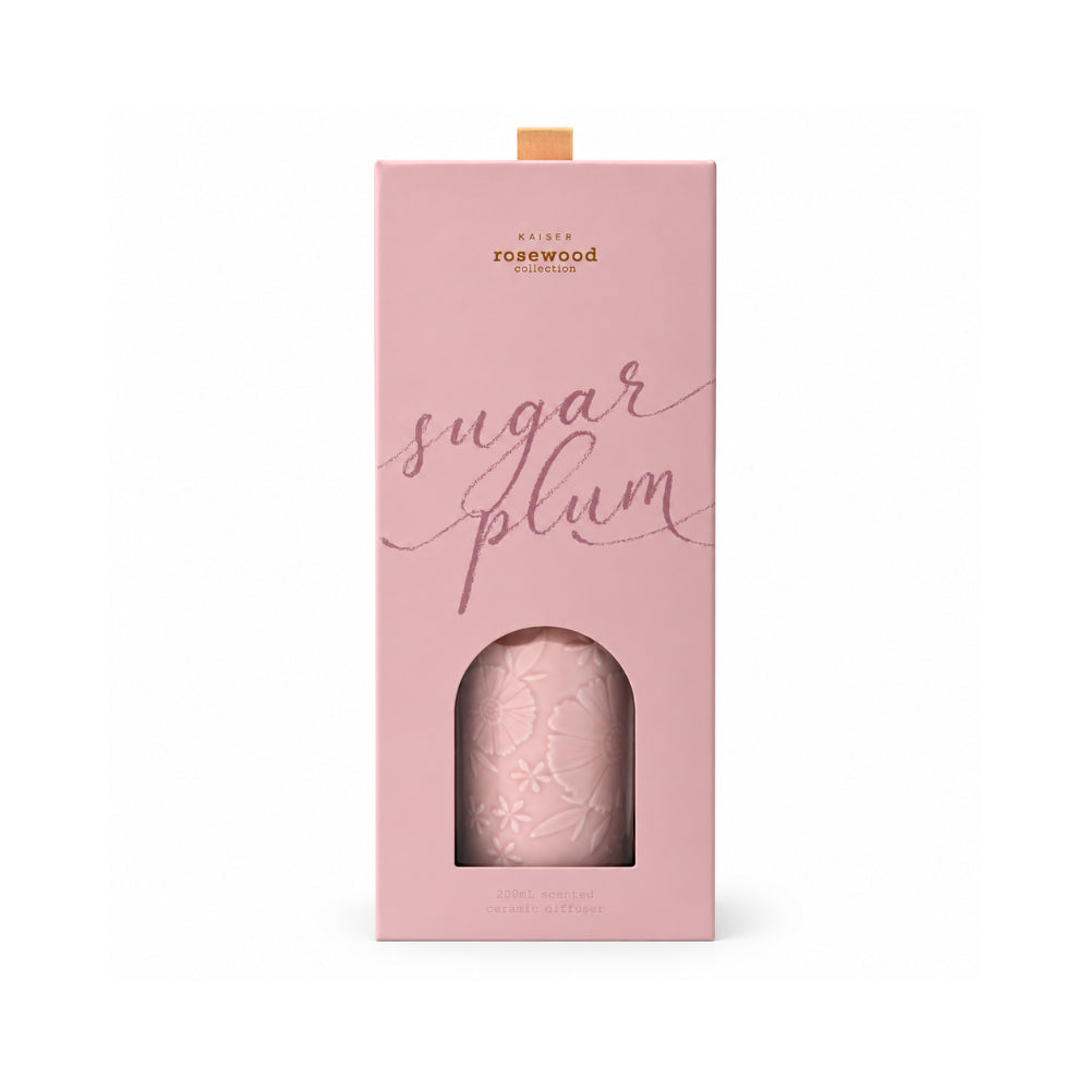 Rosewood Collection Ceramic Embossed Diffuser 200mL - SUGAR PLUM