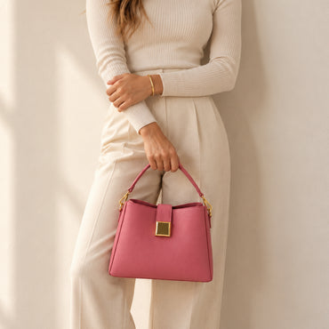 Rosewood Collection Handle Bucket Bag - ROSE