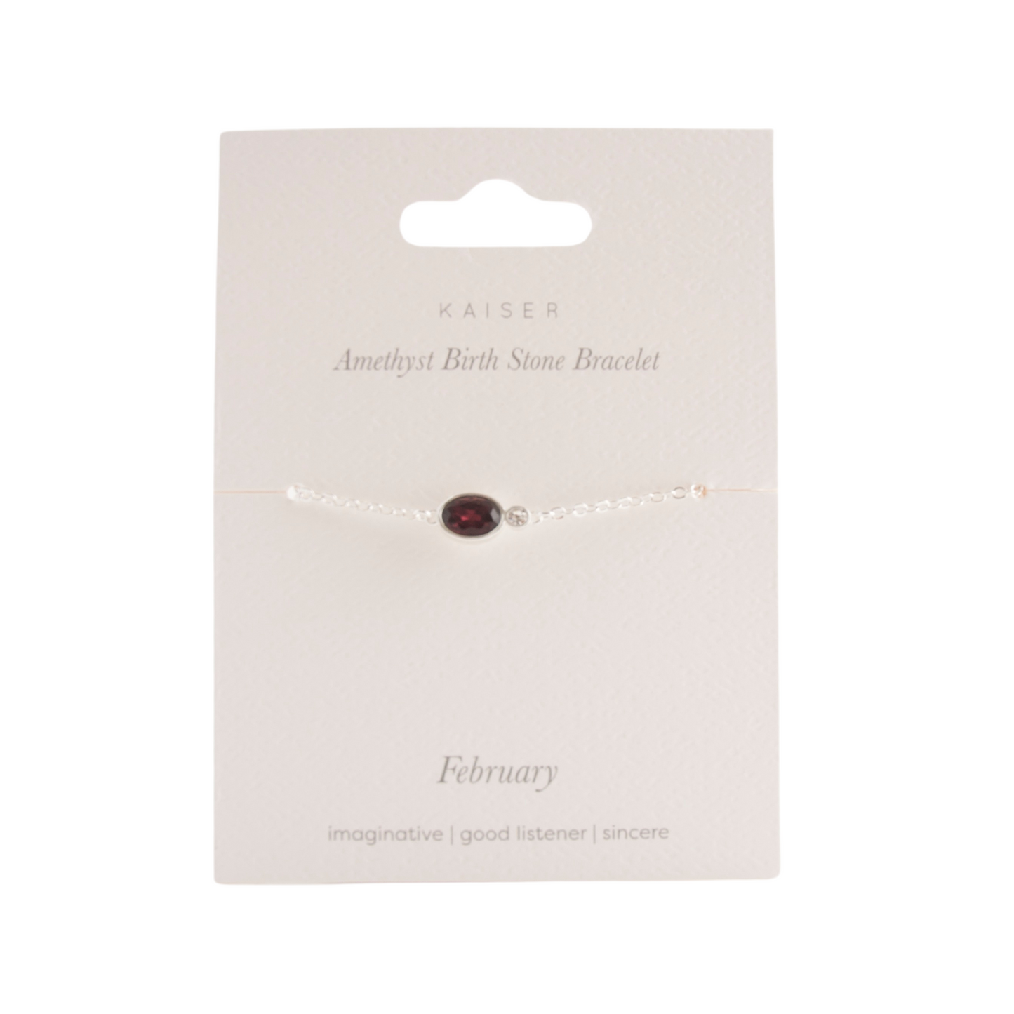 Birthstone Bracelet Silver - February