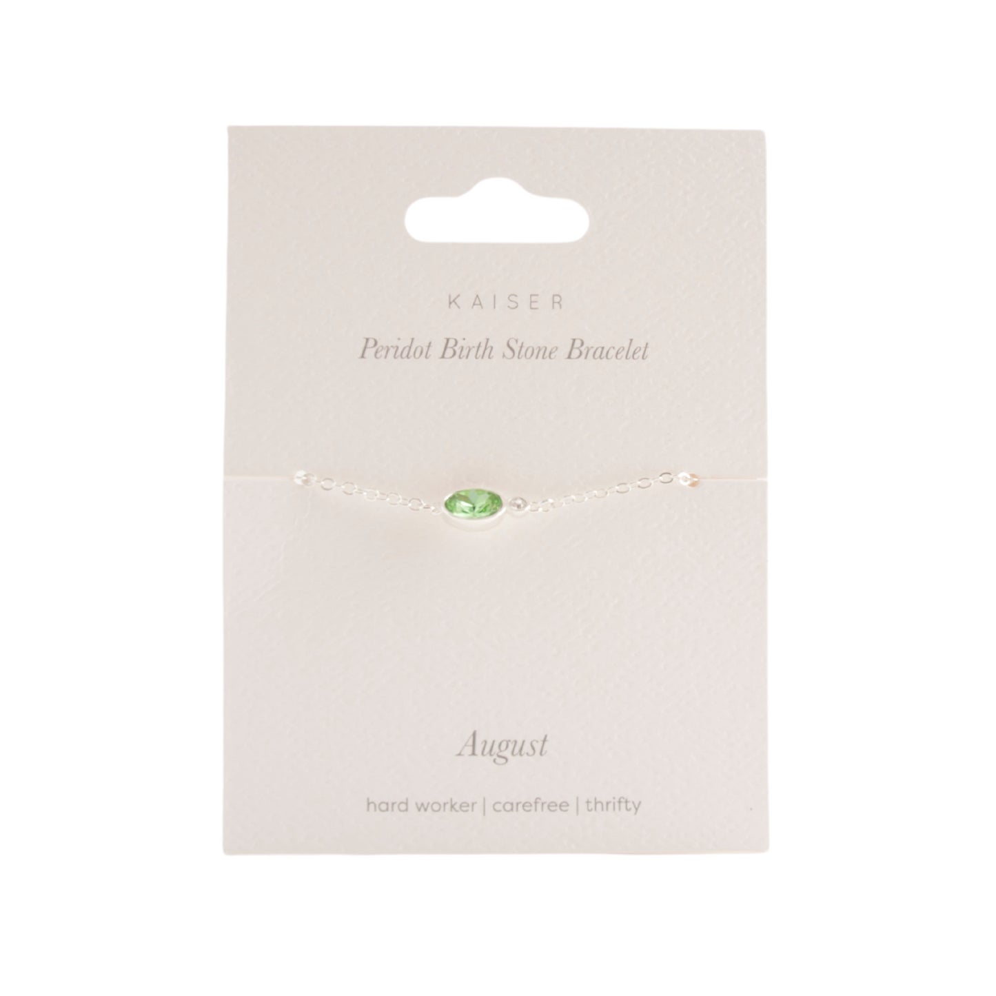 Birthstone Bracelet Silver - August