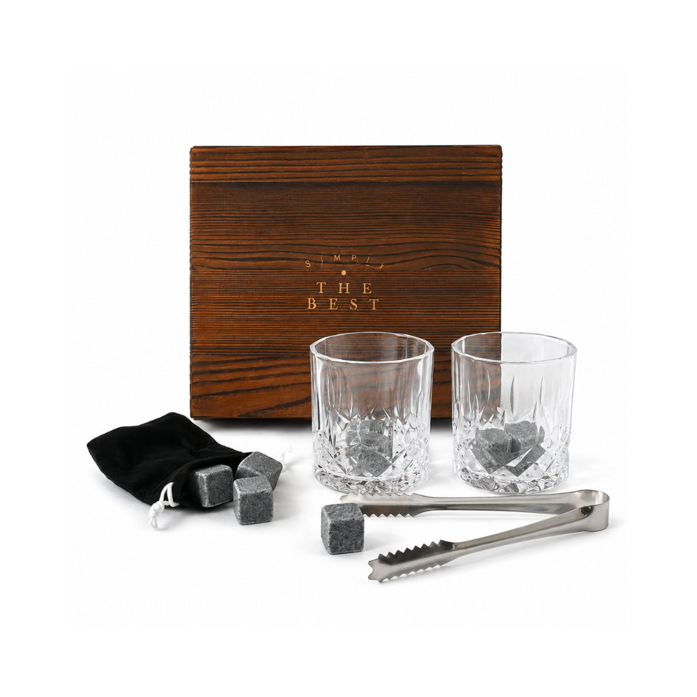 Whiskey Glass & Stone Set