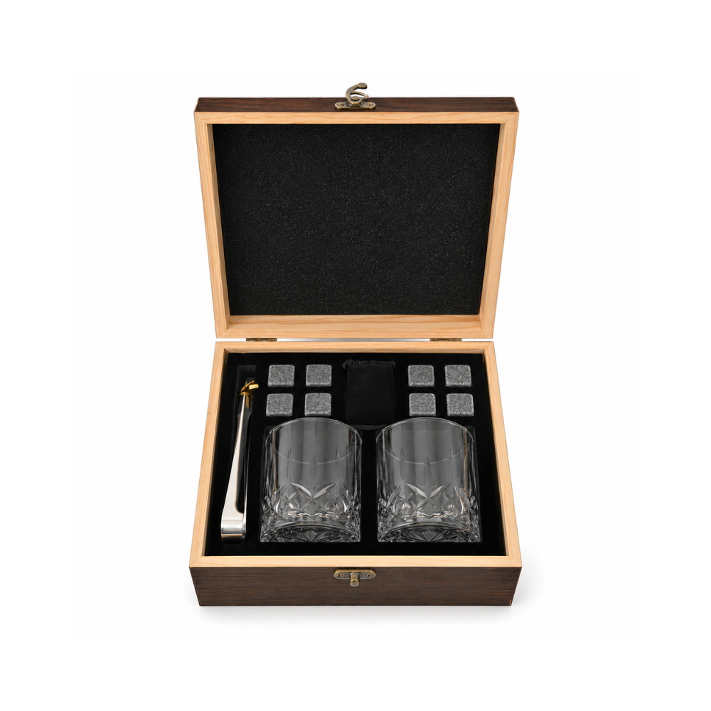 Whiskey Glass & Stone Set