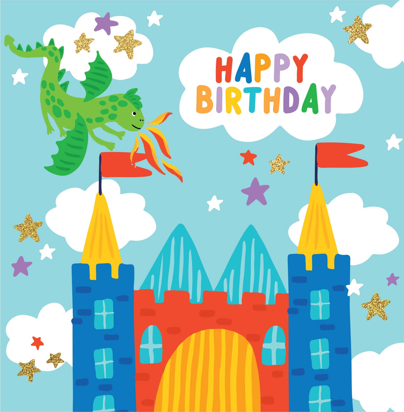 Greeting Card Enchanted - DRAGON CASTLE
