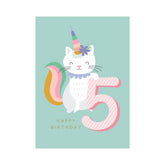 Greeting Card Magical Milestone - 5 Kittycorn
