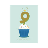 Greeting Card Marvellous Milestone - 9 Cupcake