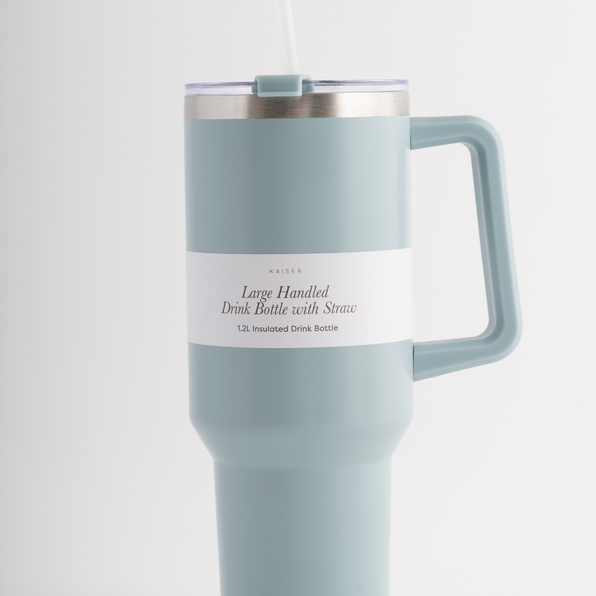 House Series Large Handled Drink Bottle with Straw 1.2lt - SKY