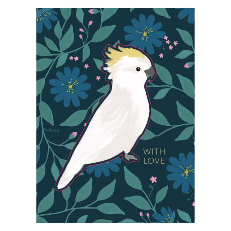 Premium Greeting Card BIRD SONG - Cockatoo Garden