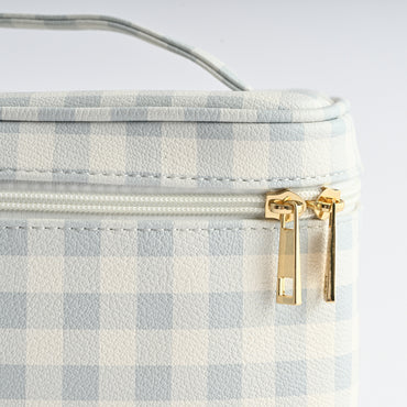 Printed Faux Leather Toiletry Bag - GINGHAM