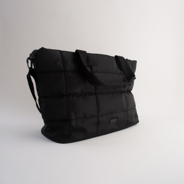 Kaiser Nylon Quilted Tote Bag - BLACK