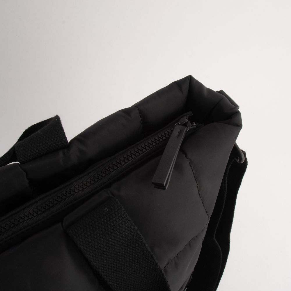 Kaiser Nylon Quilted Tote Bag - BLACK