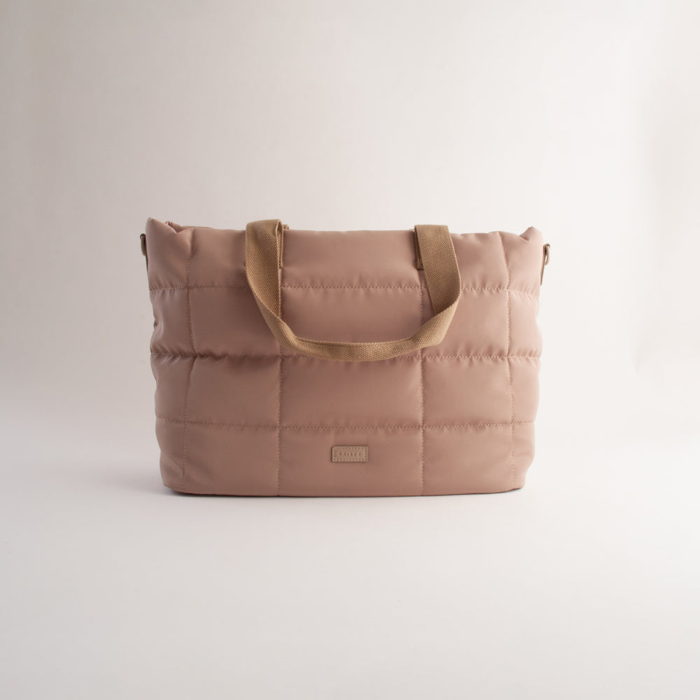 Kaiser Quilted Tote Bag - BEIGE