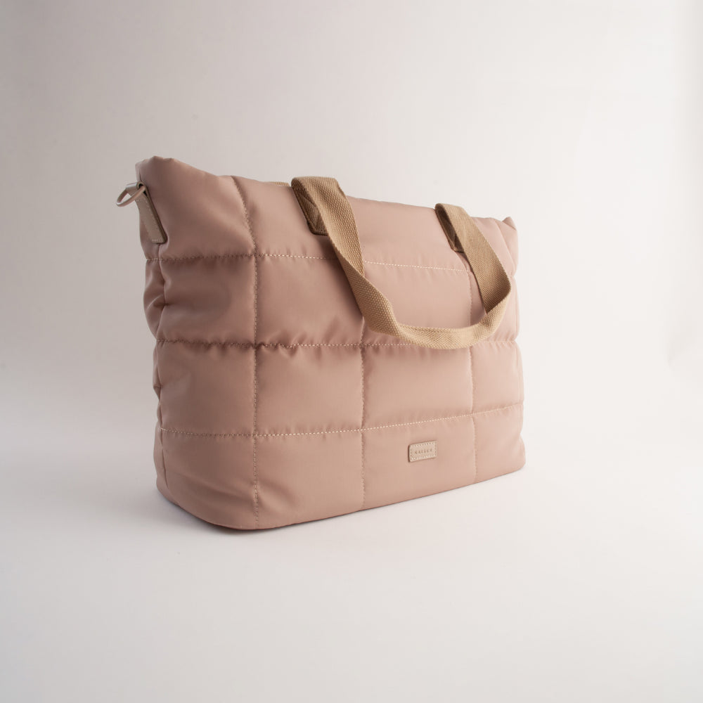 Kaiser Quilted Tote Bag - BEIGE