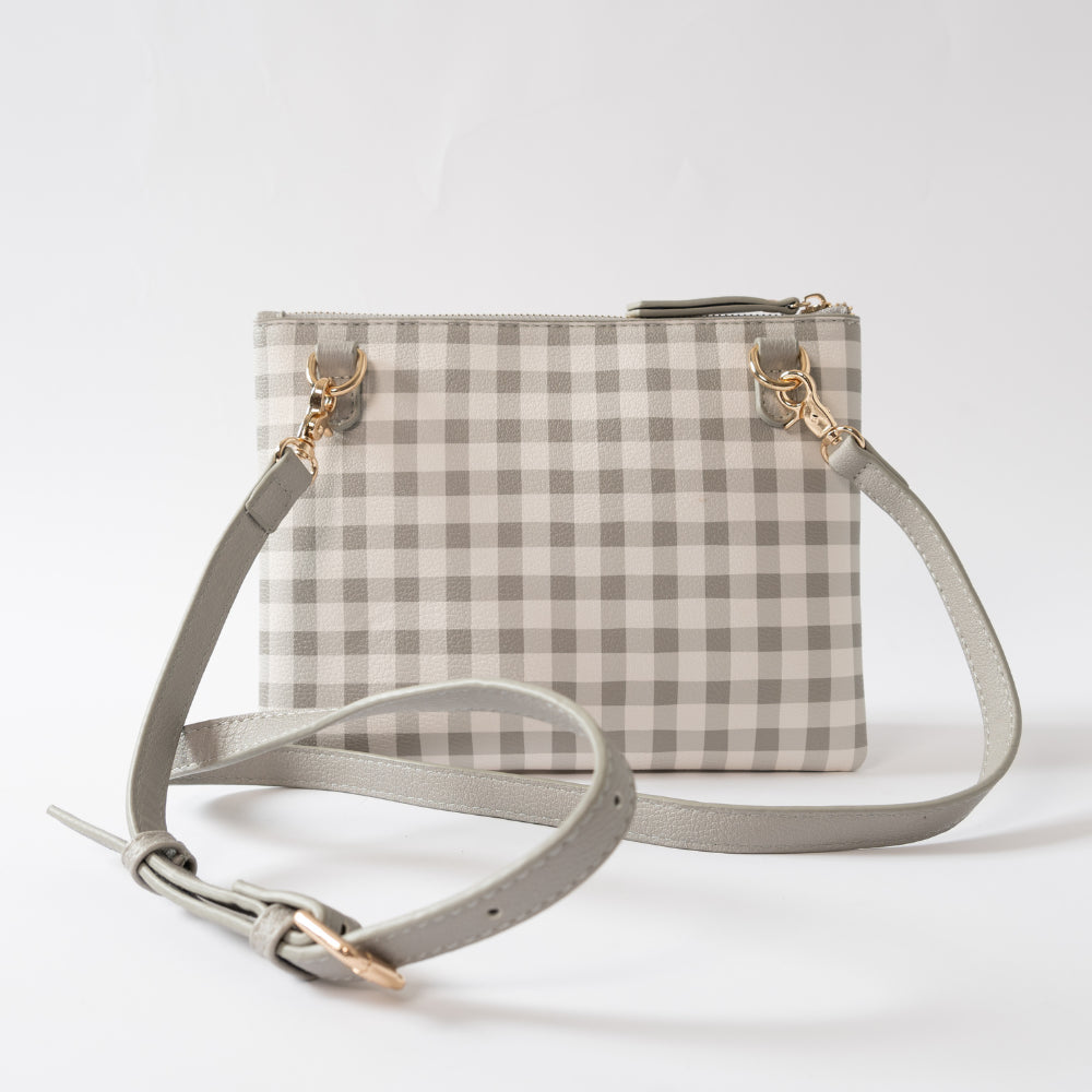 Kaiser Rectangle Shoulder Bag - Sage Gingham