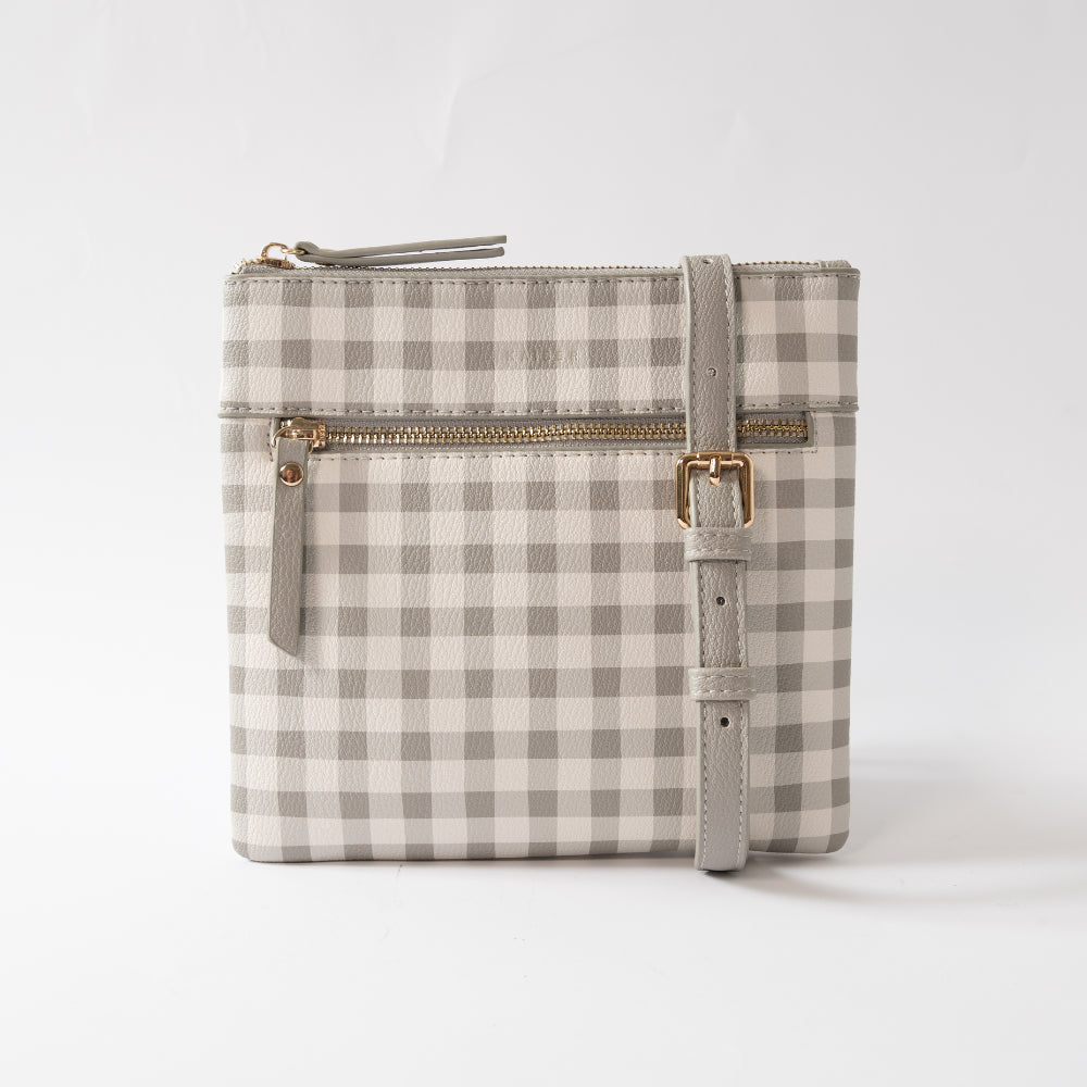 Kaiser Square Shoulder Bag - Sage Gingham