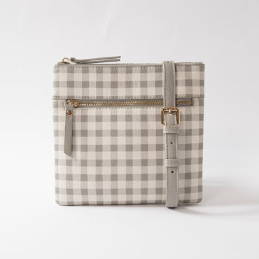 Kaiser Square Shoulder Bag - Sage Gingham
