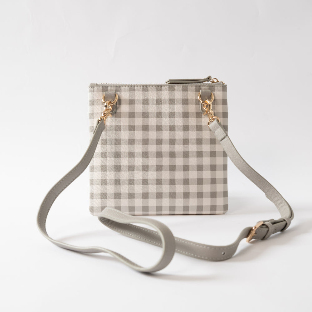 Kaiser Square Shoulder Bag - Sage Gingham