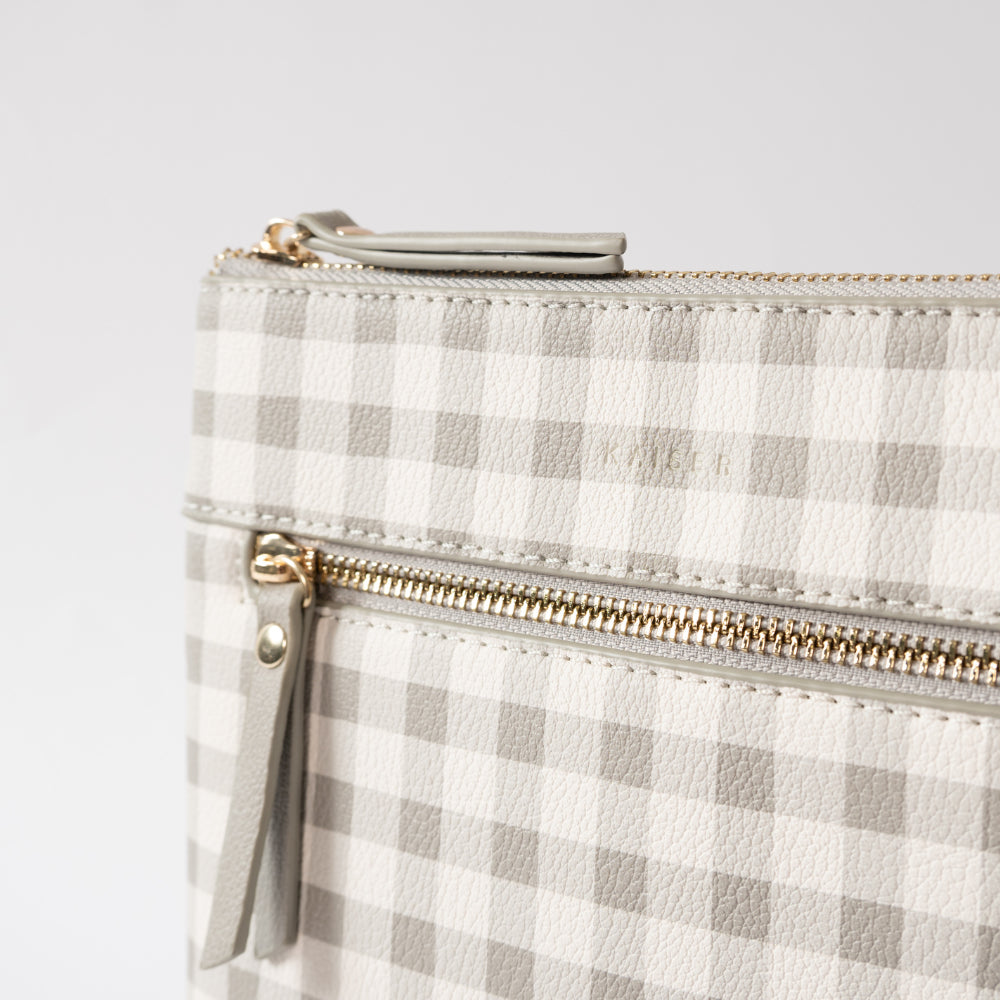 Kaiser Square Shoulder Bag - Sage Gingham