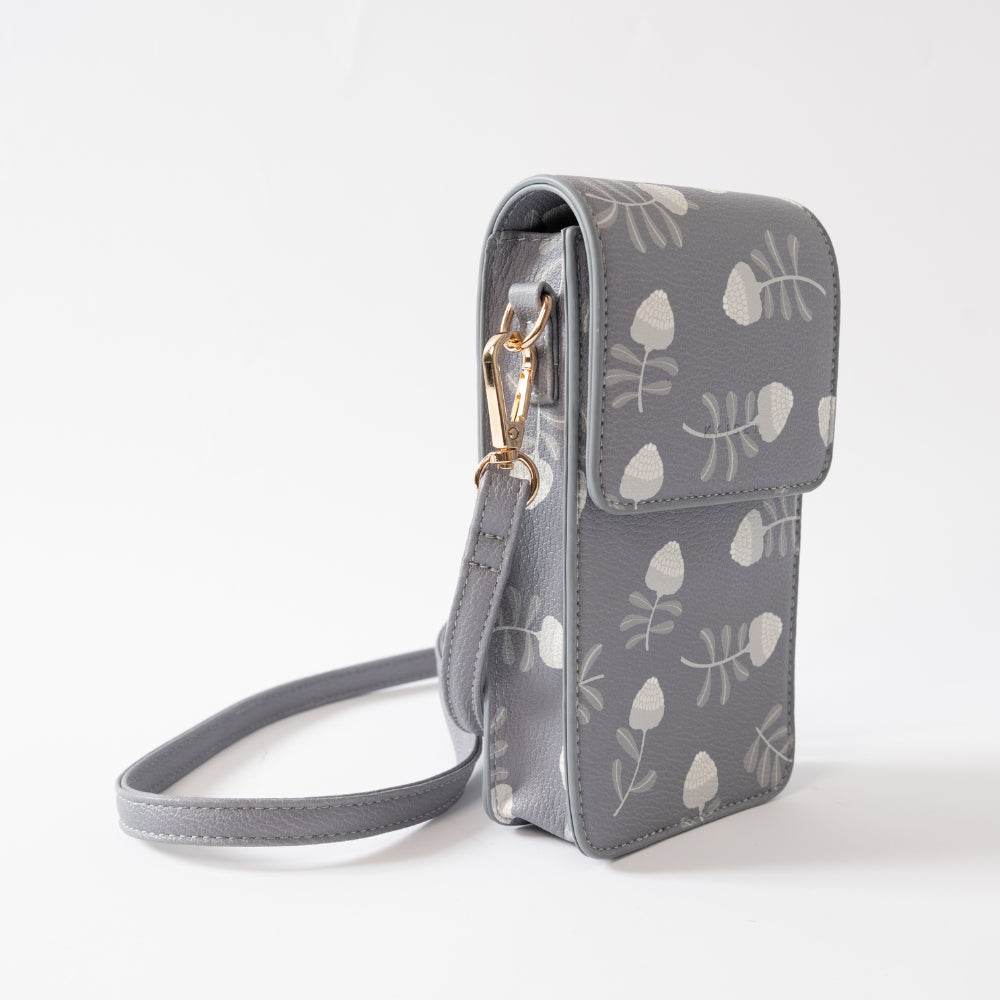 Kaiser Crossbody Phone Bag - Grey Waratah