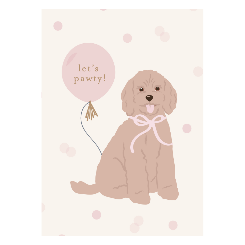 Greeting Card Garden Meadow - LETS PAWTY