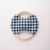 Pet Rope Frisbee - NAVY GINGHAM