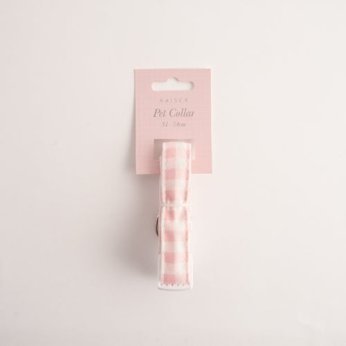 Pet Printed Collar - PINK GINGHAM