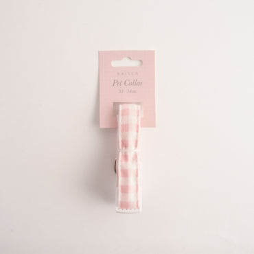 Pet Printed Collar - PINK GINGHAM