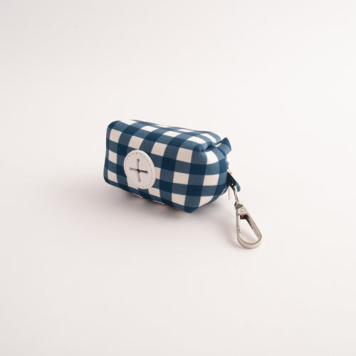 Pet Waste Bag Holder - NAVY GINGHAM