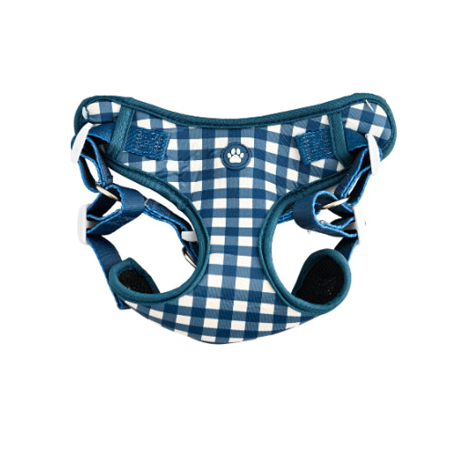 Pet Harness Medium- NAVY GINGHAM