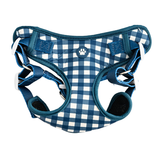 Pet Harness Large - NAVY GINGHAM