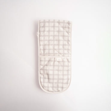 K&Co Home Collection Long Oven Mitt - GREY CHECK