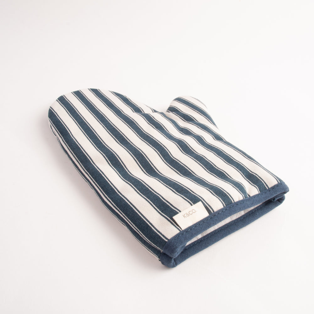 K&Co Home Collection Oven Mitt - NAVY PINSTRIPE