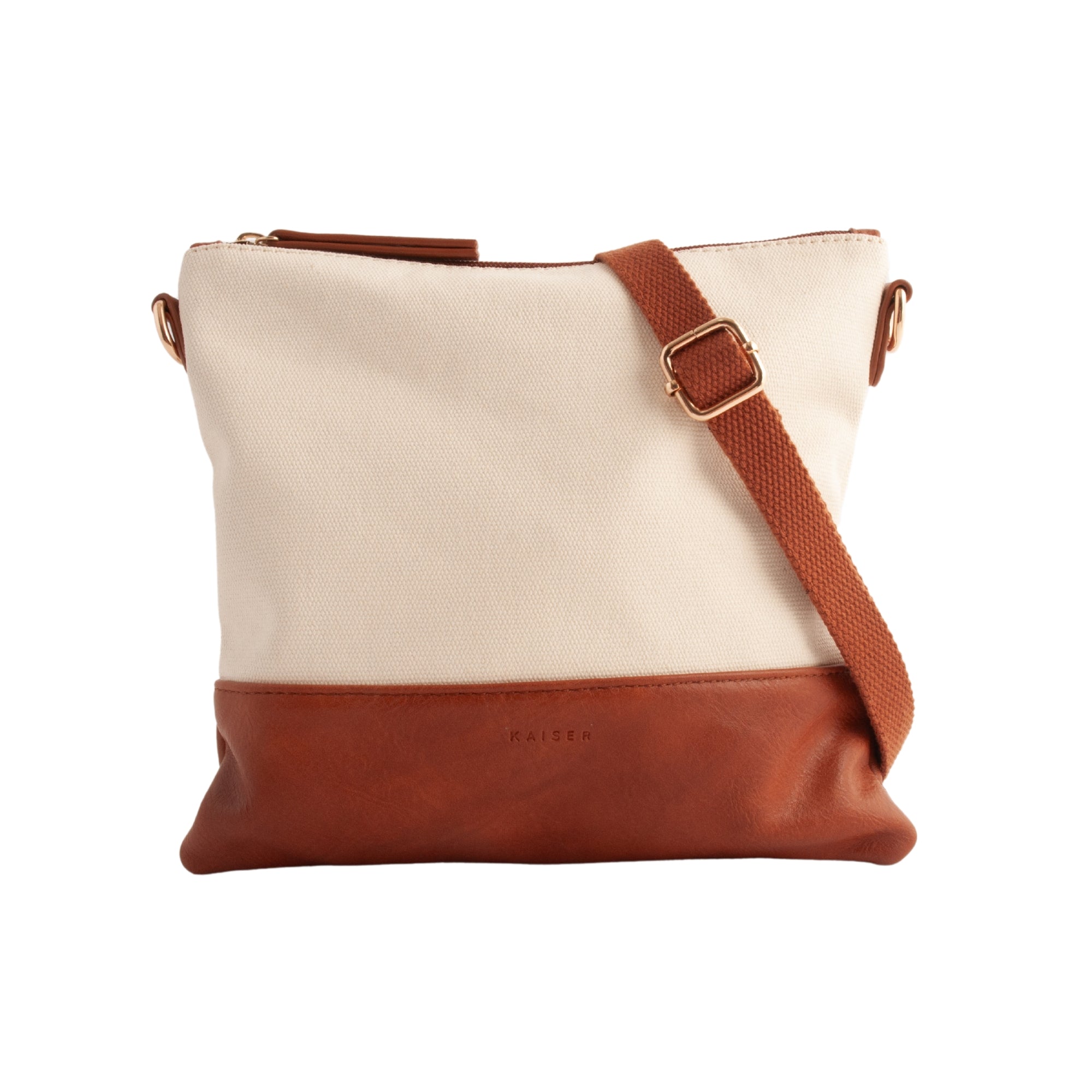 Kaiser Canvas Square Shoulder Bag - CREAM