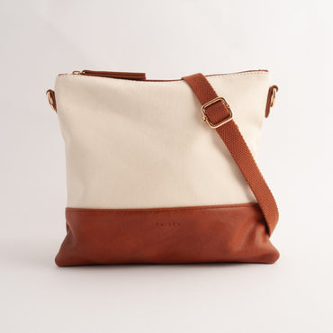 Kaiser Canvas Square Shoulder Bag - CREAM