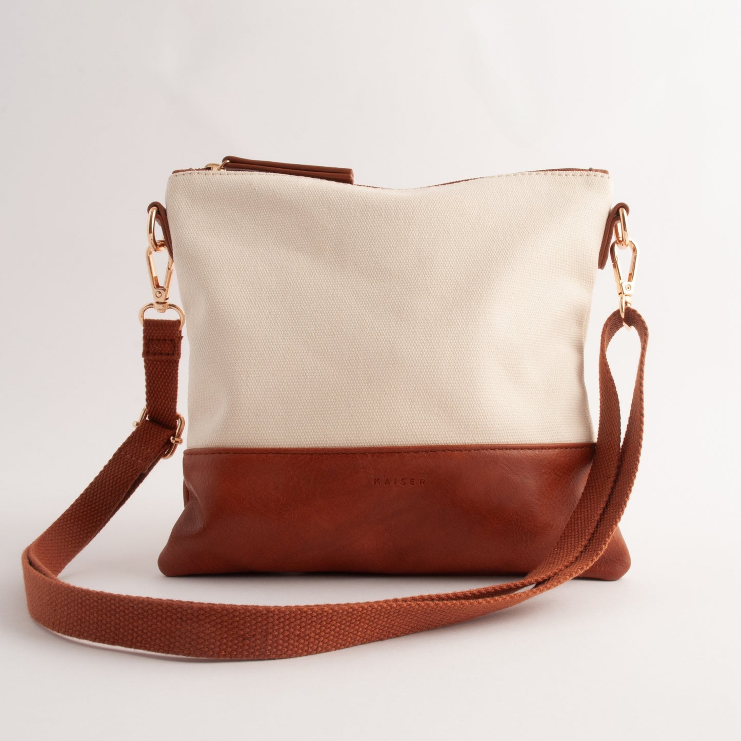 Kaiser Canvas Square Shoulder Bag - CREAM